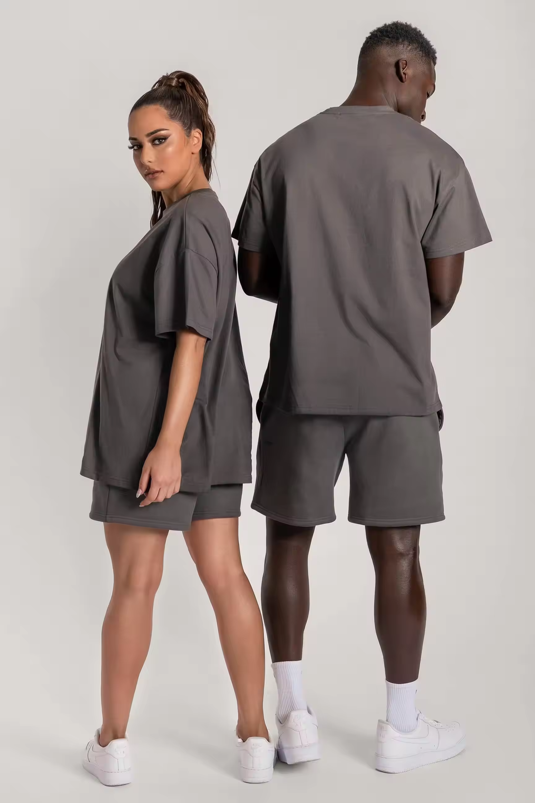 OEM Custom Heavyweight Cotton Jogging Sportswear Gym Tracksuit Streetwear Two Piece Short Men's Sets