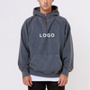 Men Customized Gray Blank 100%cotton Heavyweight Pullover Hoodie Quarter Zip up Pullover Oversized Hoodie