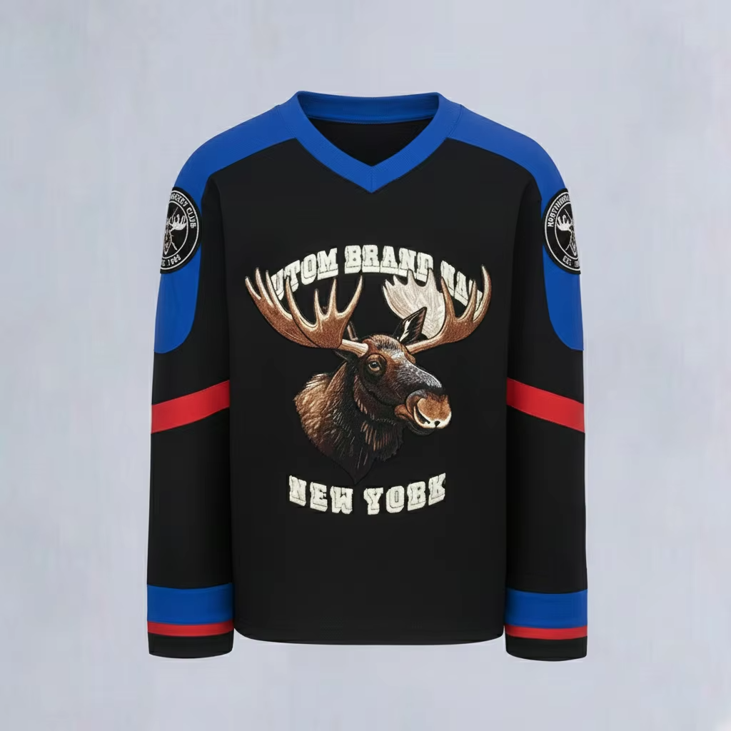 Manufacturer Custom Streetwear Vintage Embroidery Logo Graphic Sublimation Brand Name Printed Ice Jersey Wholesale