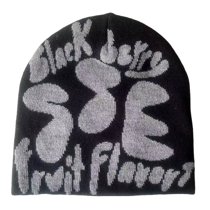Custom Wholesale Logo High Quality Beenies Vendor Skull Print Jacquard Winter Manufacturers Beanies Hat