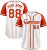 Customized Sports Event Clothing Baseball Jersey Shirt Breathable Quick Dry Button Fly Striped Print Baseball T-shirt Uniforms