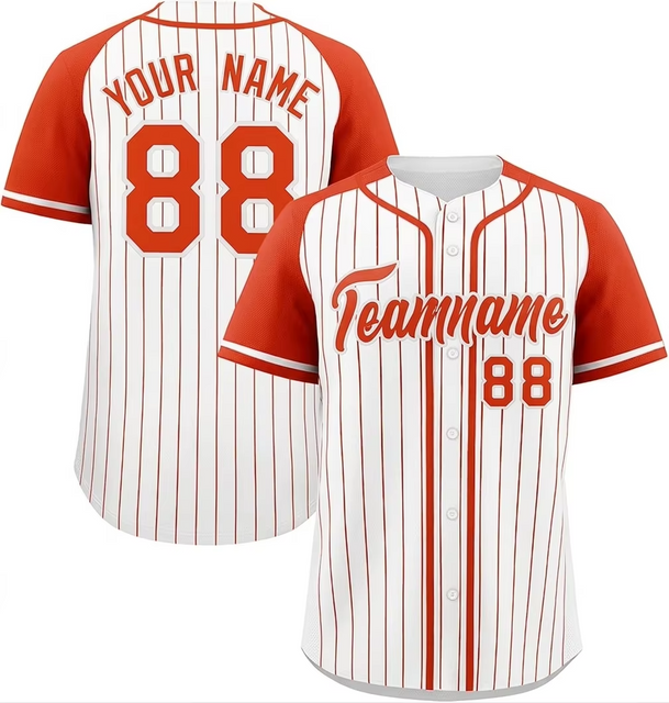 Customized Sports Event Clothing Baseball Jersey Shirt Breathable Quick Dry Button Fly Striped Print Baseball T-shirt Uniforms