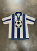 Custom Embroidery Graphic Maglie Calcio Jersey Striped Magliette Luxury Sublimation Print Rhinestone Soccer Jersey Shirts