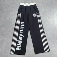 Men Baggy Heavyweight Flare Wide Leg Double Waist Sweatpants DTG Printing Embroidery Pants