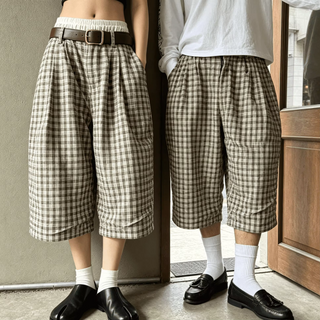 Logo Tersuai Mens Vintage Y2K Breathable Lined Elastik Tali Serut Lebar Kaki Musim Panas Streetwear Seluar Pendek Bermuda