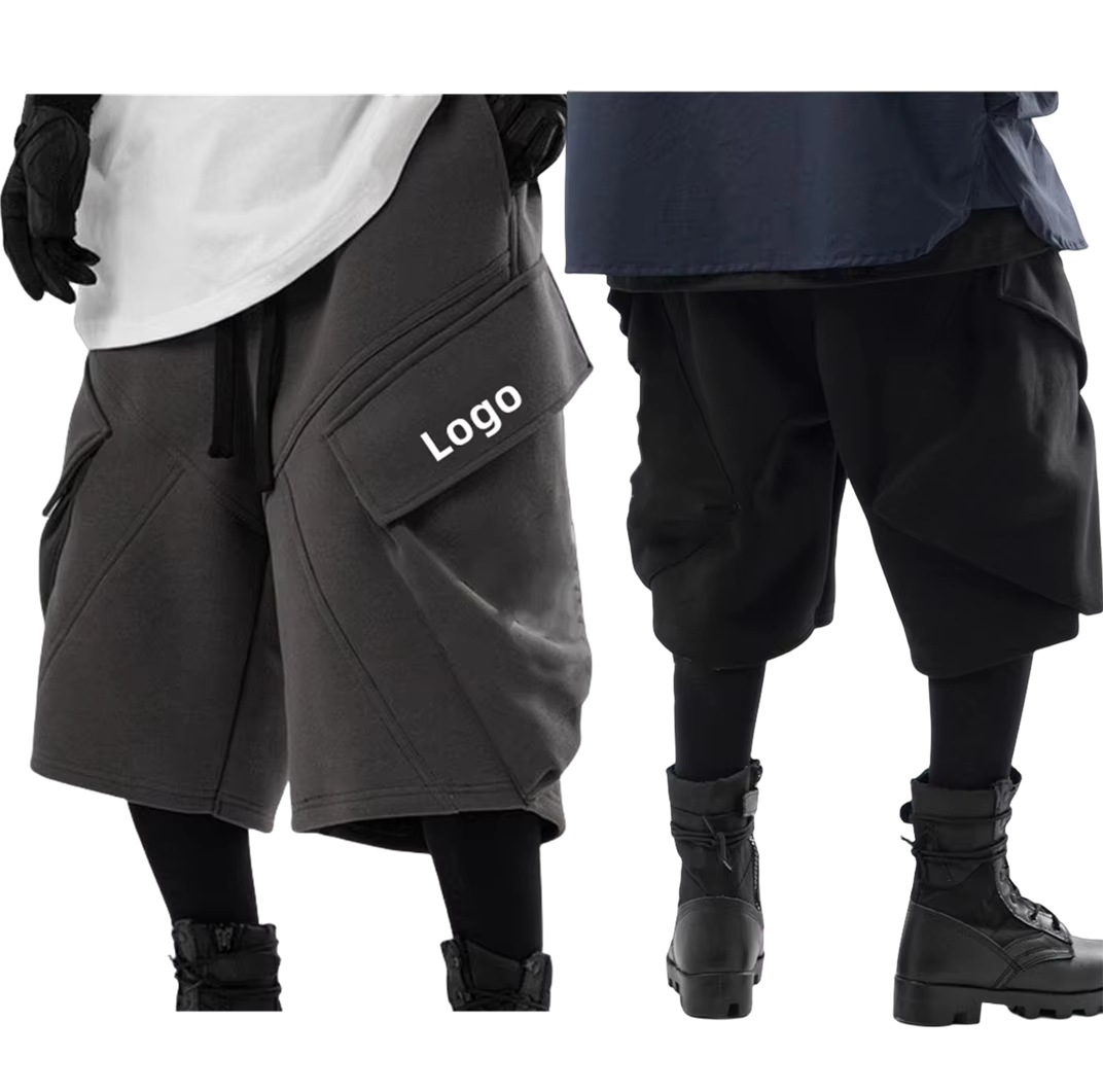 Men Summer Short Street Wear High Quality 100% Premium Cotton Vintage Loose Shell Shorts Casual Washed Youth Big Pocket Shorts