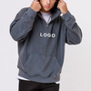 Men Customized Gray Blank 100%cotton Heavyweight Pullover Hoodie Quarter Zip up Pullover Oversized Hoodie