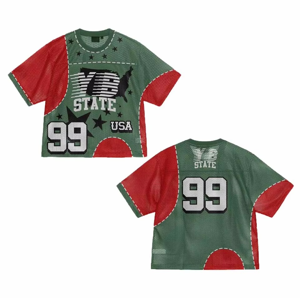 Custom Sublimation Men Cropped Boxy Retro Mesh Oversized American Football Jersey Supplier
