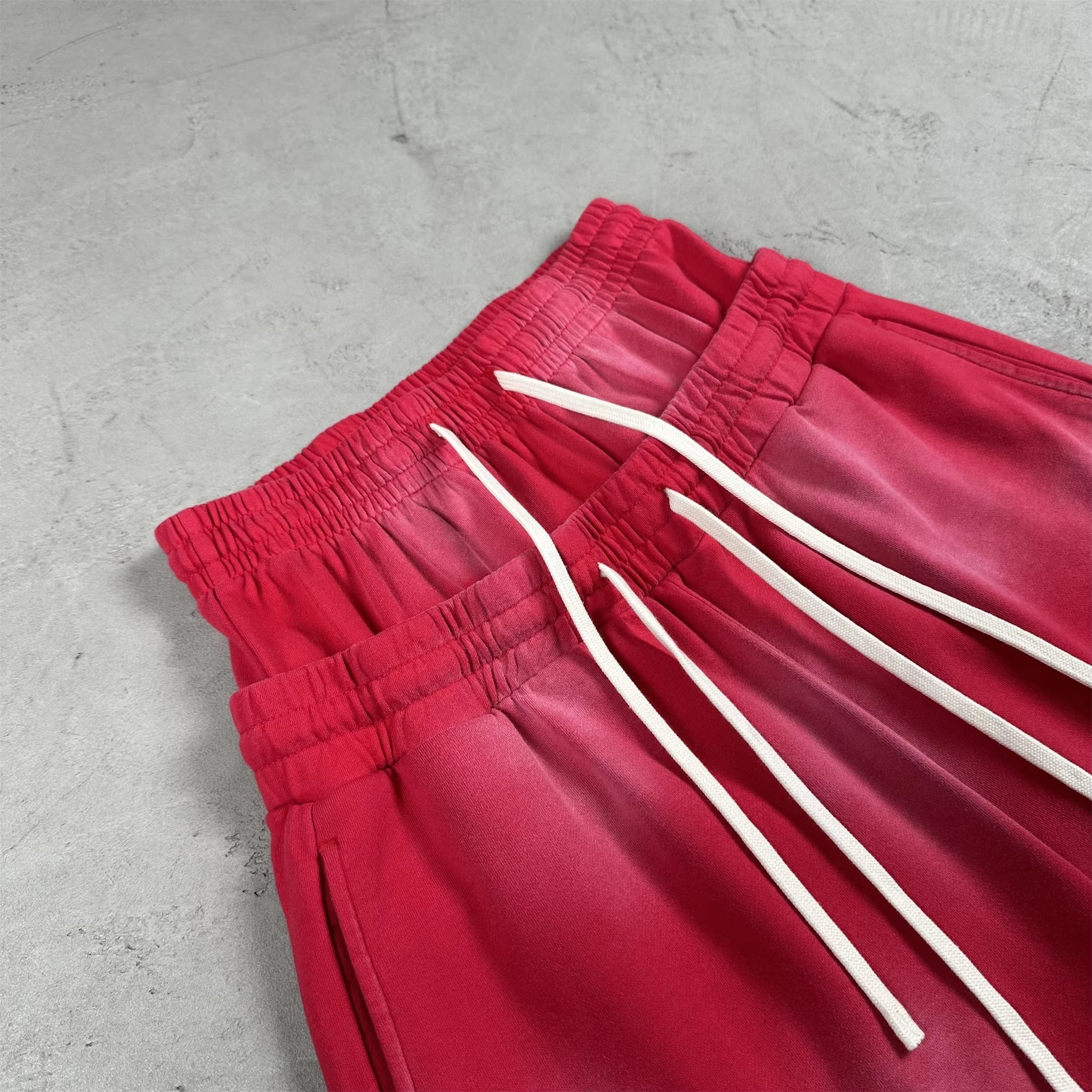 Wholesale Vintage West Coast Double Waistband Distressed Shorts Men's Heavyweight Loose Fit Casual Summer Shorts