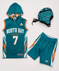 Custom Full Sublimation Print Compression American 7v7 Jersey Set Sleeveless Hoodie 7v7 Football Uniforms Manufacturer
