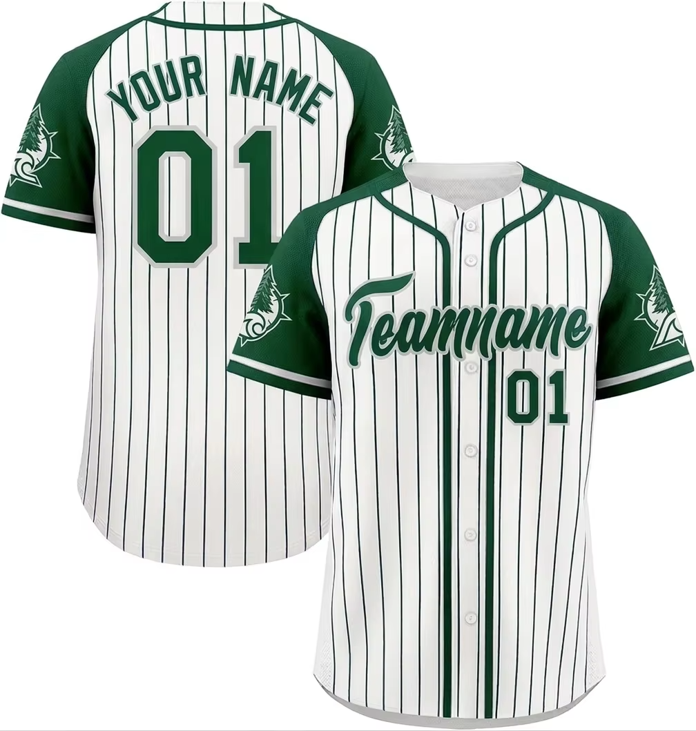 Customized Sports Event Clothing Baseball Jersey Shirt Breathable Quick Dry Button Fly Striped Print Baseball T-shirt Uniforms
