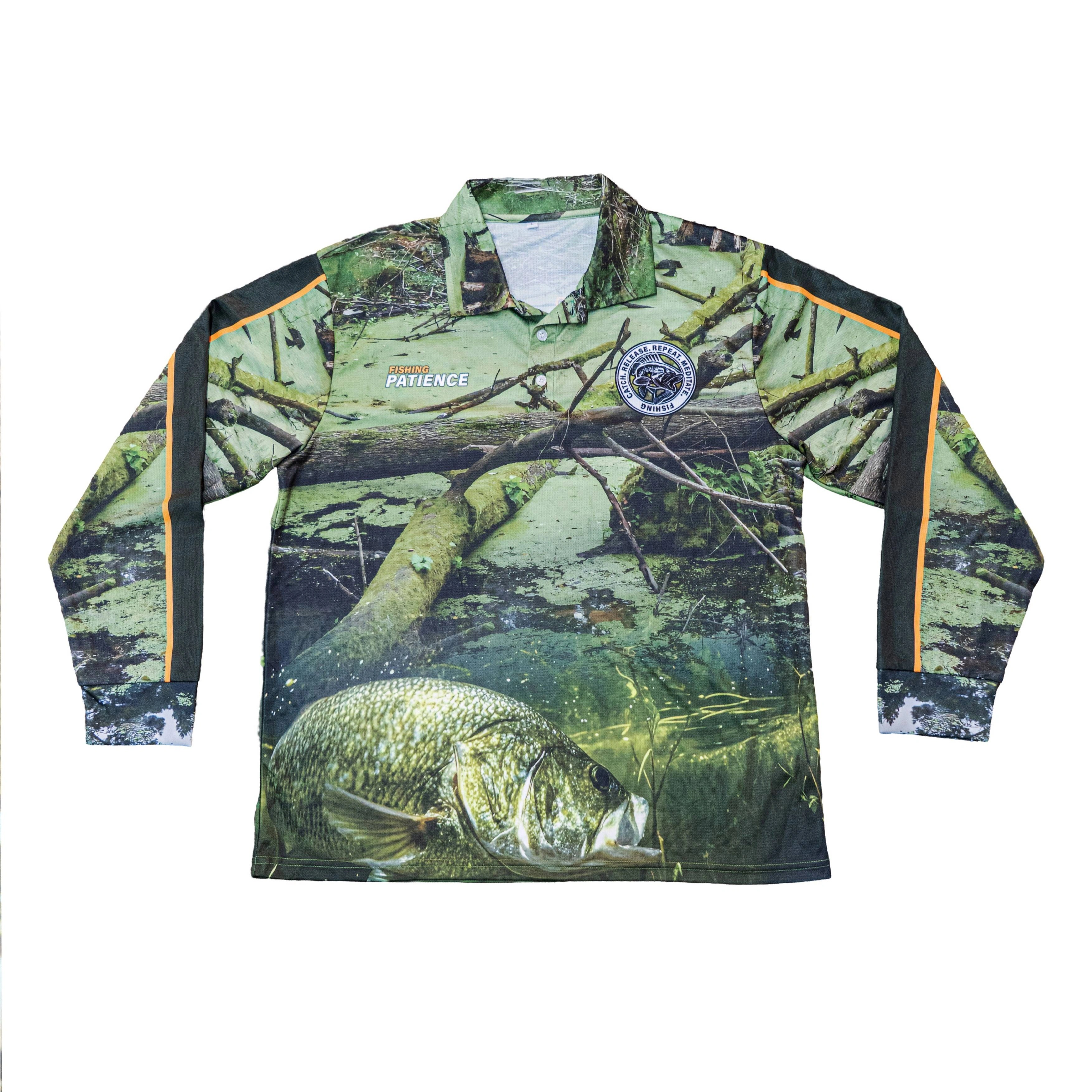 Uv Protection Quick Dry Long Sleeve Shirt Professional Fishing Wear Upf 50 Sublimation Button Up Fishing Shirt