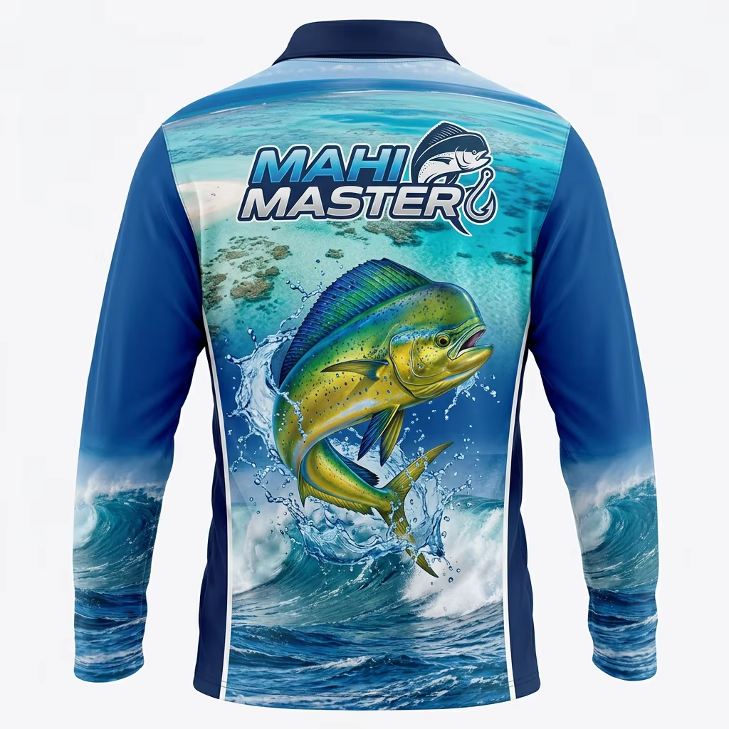Polyester Fabric All Over Sublimation Print Performance Fishing Wear Custom Uv Upf 50 Protection Quick Dry Fishing T Shirt