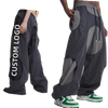 OEM Custom Logo Mens Casual Street Wear Practical Pockets Reflective Patchwork Cargo Pants Loose Trousers