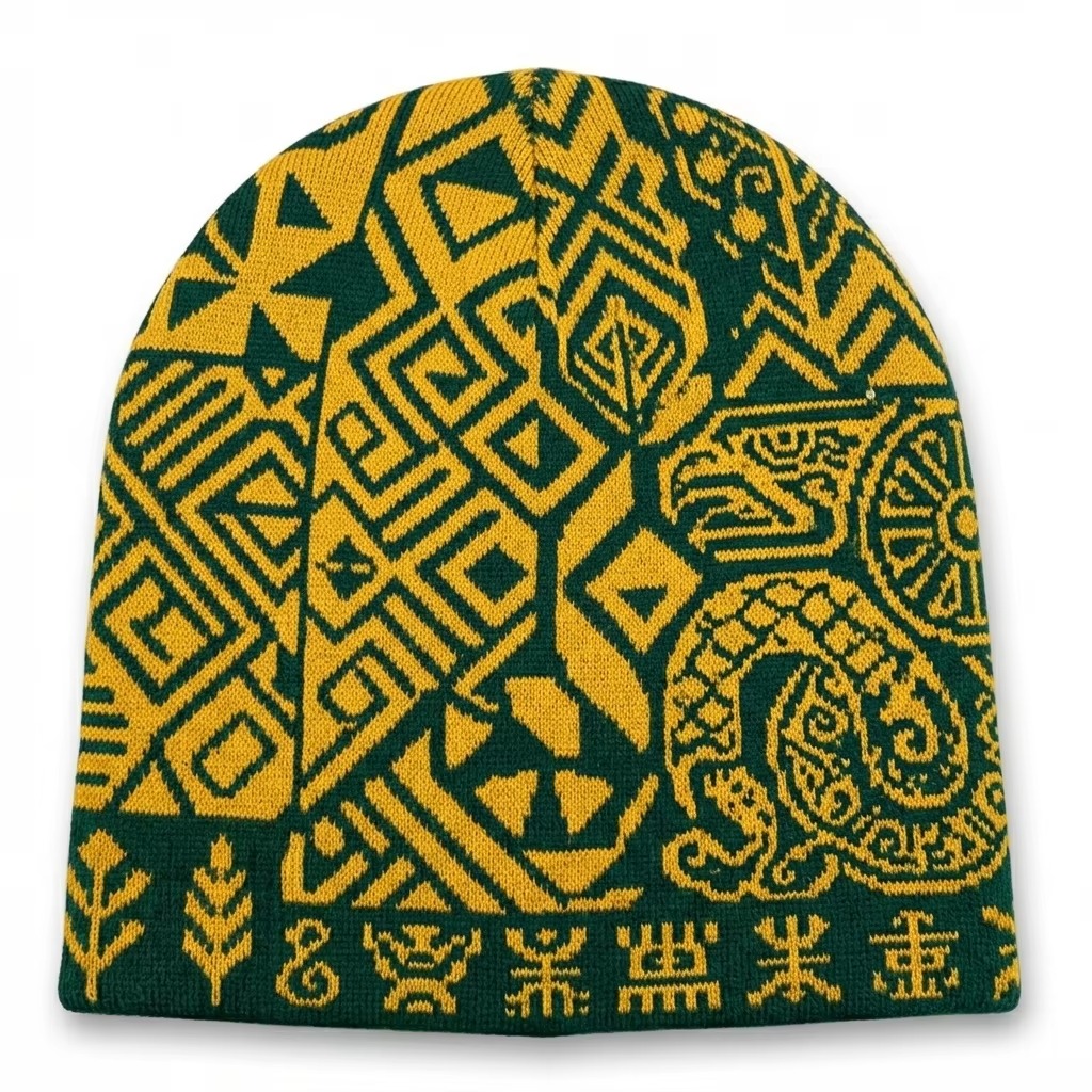 Custom Wholesale Logo Embroidery High Quality Toques Jacquard Acrylic Suitable Men And Women Beanie