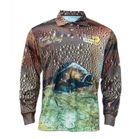 Custom Upf 35 Sublimation Graphics Button Up Fishing Shirt Performance Uv Protection Quick Dry Long Sleeve Fishing Wear T Shirt