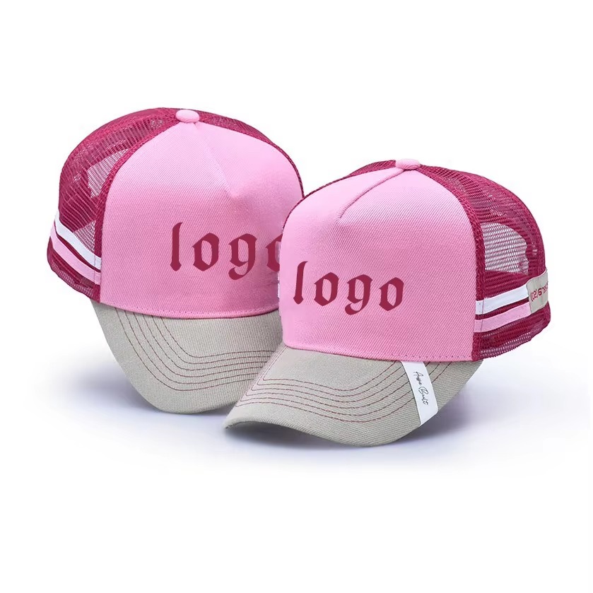 High Quality Custom Logo Embroidery Designer Back Button Mesh Trucker Hat
