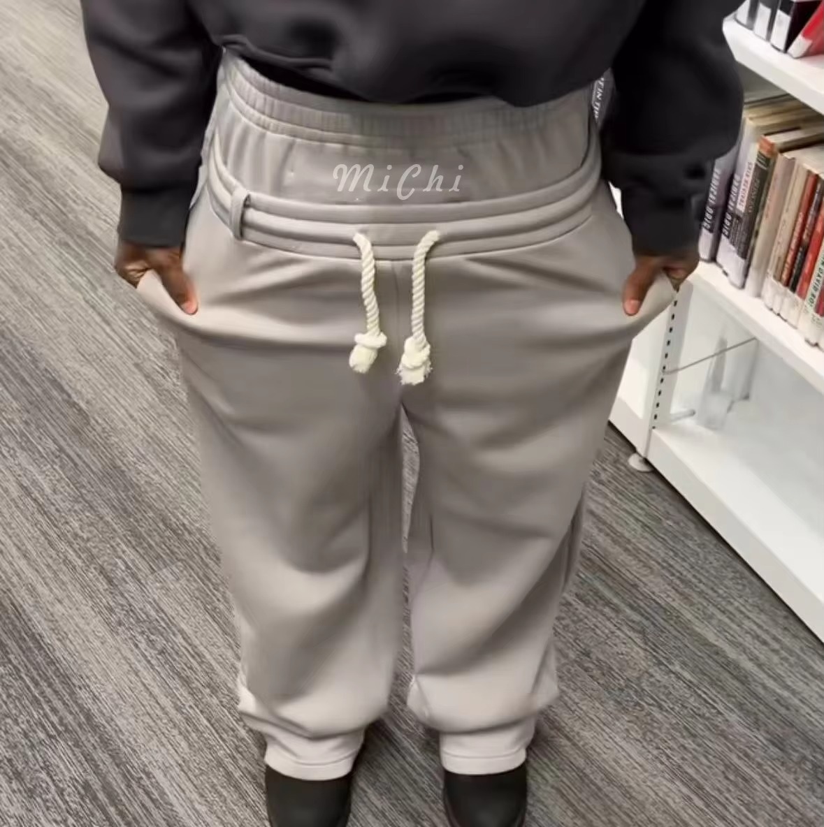 Customized Three Stripe Double Waist Sports Sweatpants Pure Cotton Street Style Straight Men's Trousers