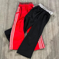 Manufacturer Men Double Waist Sweatpants 500GSM Cotton Fleece Textured Stripes Cargo Pants Baggy Sweatpants
