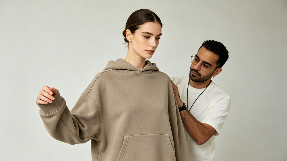 hoodie fitting test