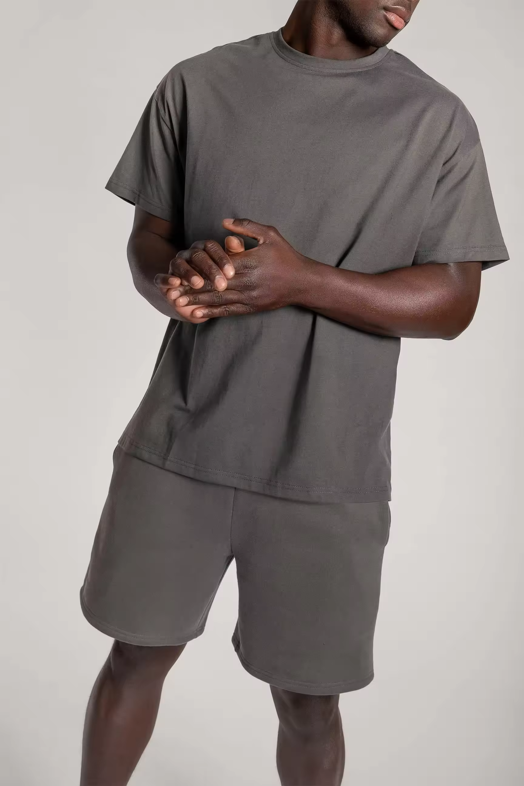 OEM Custom Heavyweight Cotton Jogging Sportswear Gym Tracksuit Streetwear Two Piece Short Men's Sets