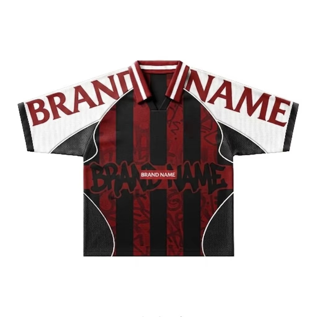 Polyester Mesh Fabric Splicing Technique Retro Soccer Jersey Custom Logo Sublimation Soccer Jersey T Shirts Camisas