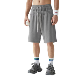 Cotton Double Waist Layered Sweat Shorts