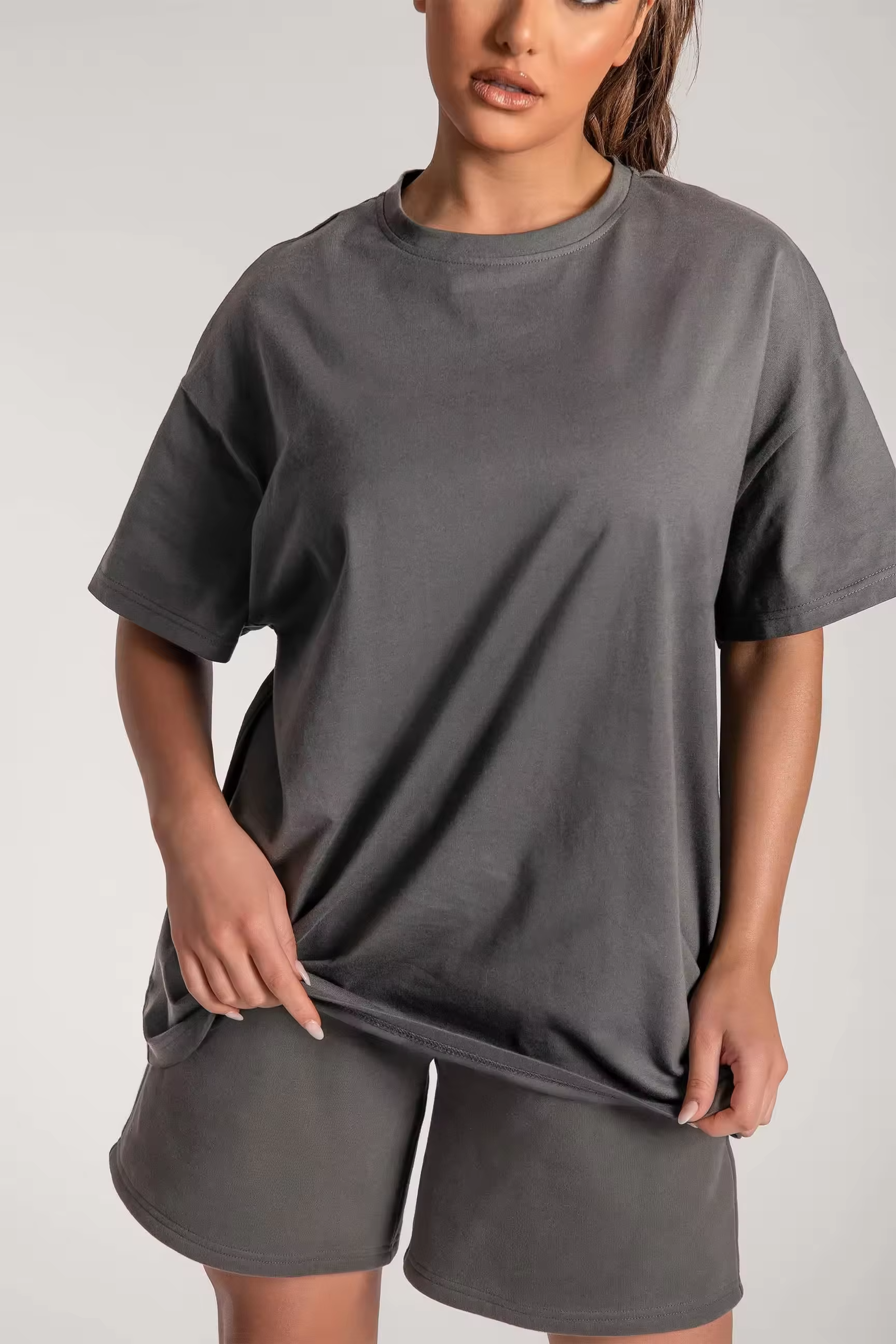 OEM Custom Heavyweight Cotton Jogging Sportswear Gym Tracksuit Streetwear Two Piece Short Men's Sets