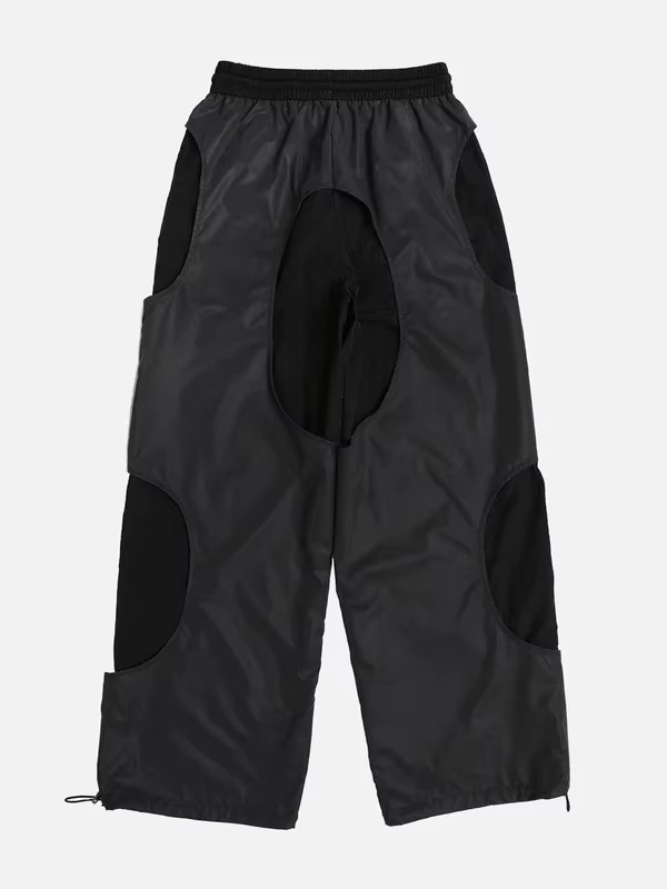 OEM Custom Logo Mens Casual Street Wear Practical Pockets Reflective Patchwork Cargo Pants Loose Trousers