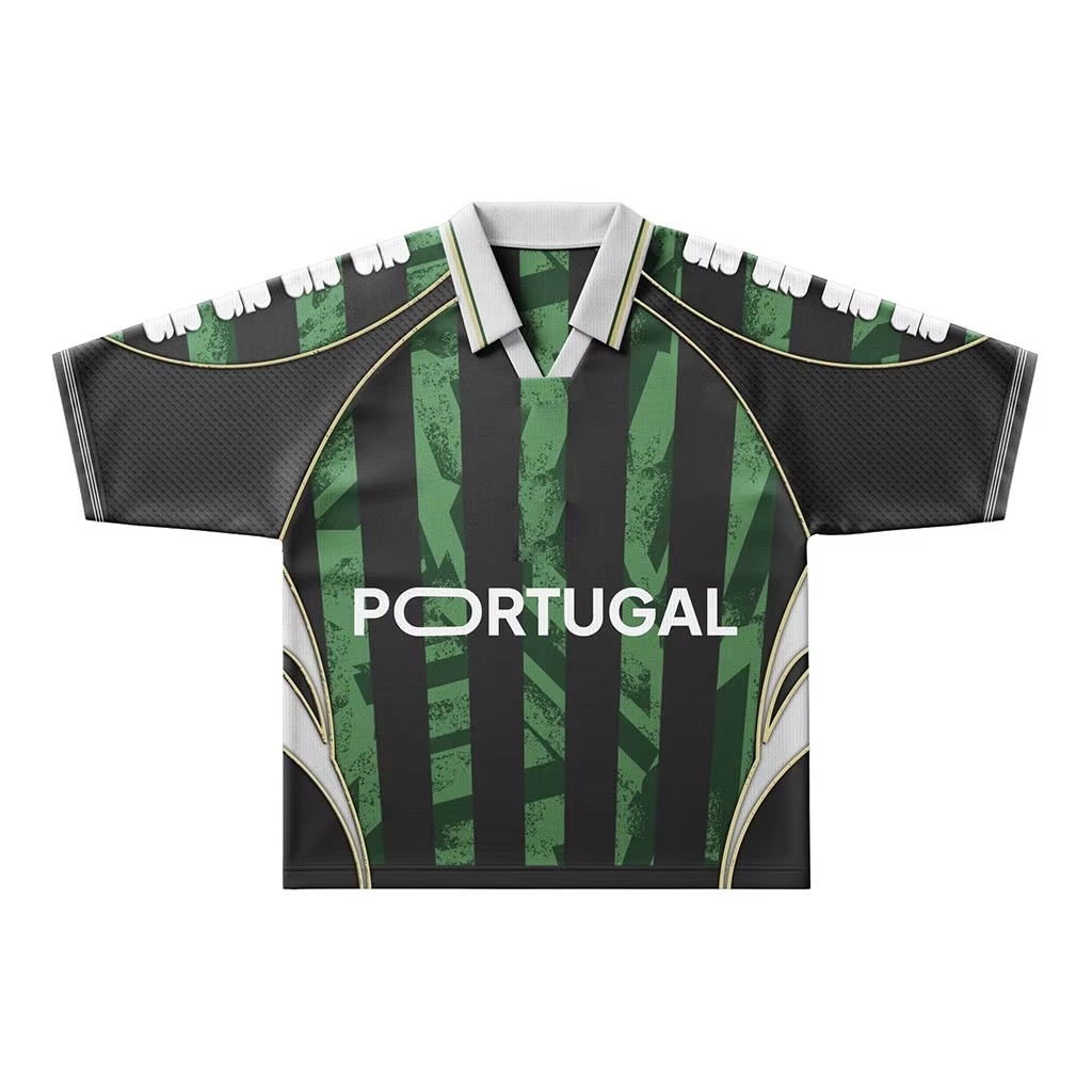 Polyester Mesh Fabric Splicing Technique Retro Soccer Jersey Custom Logo Sublimation Soccer Jersey T Shirts Camisas