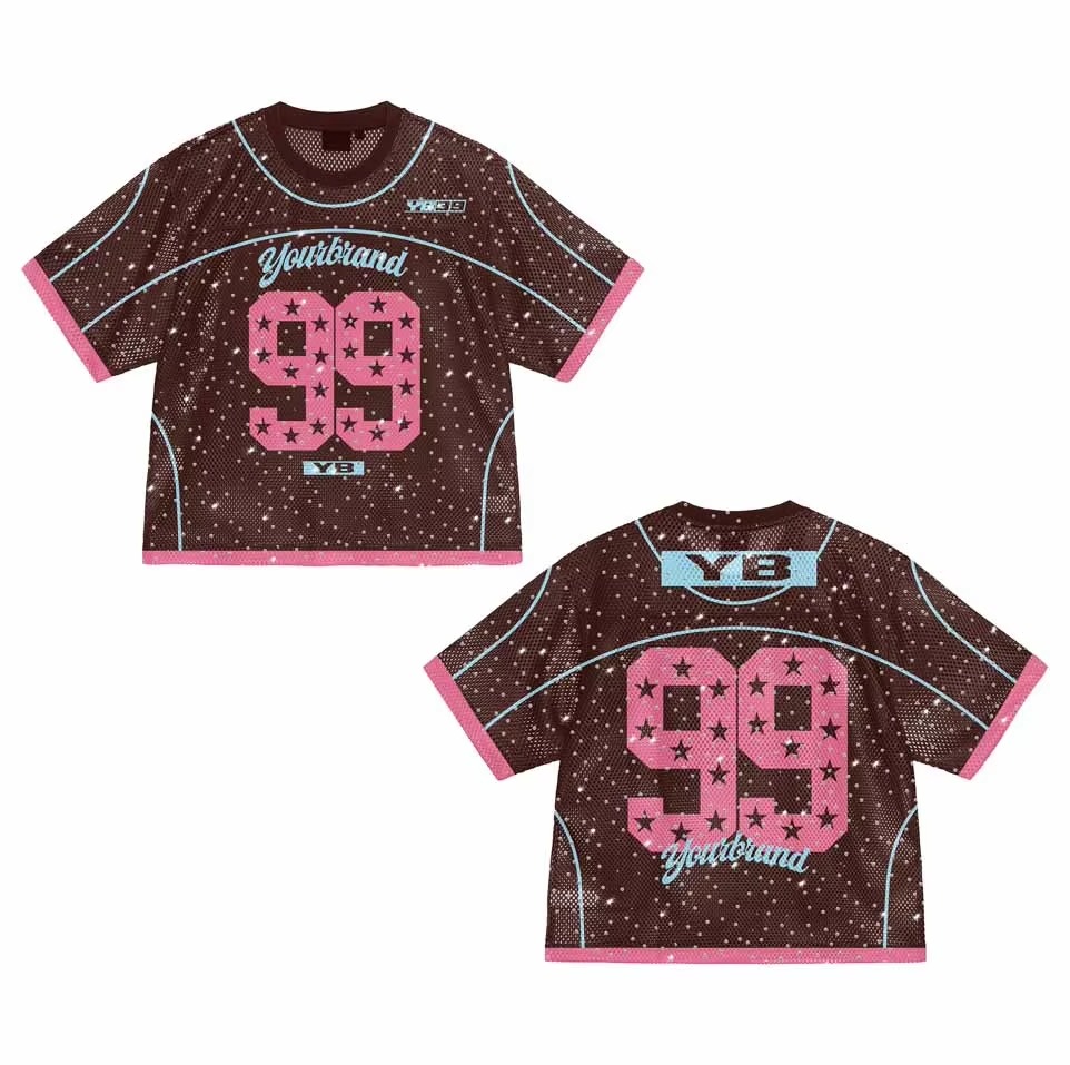 Custom Sublimation Men Cropped Boxy Retro Mesh Oversized American Football Jersey Supplier