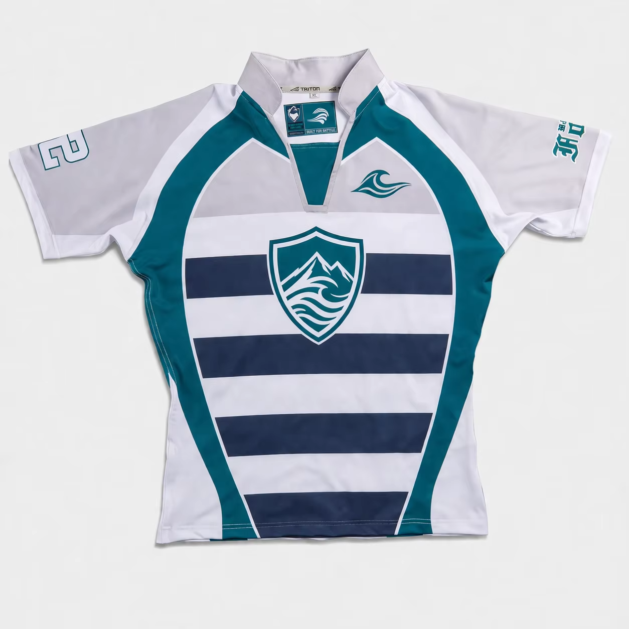 Customized Sublimated Polo Rugby Jersey V-Neck Stand-up Collar Graphic Printed Training Professional Competitions Rugby Jersey