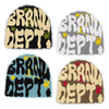 OEM Custom Unisex Leisure Winter 100% Cotton Whole Body Jacquard Woven Knit Graphic Beanie Hat