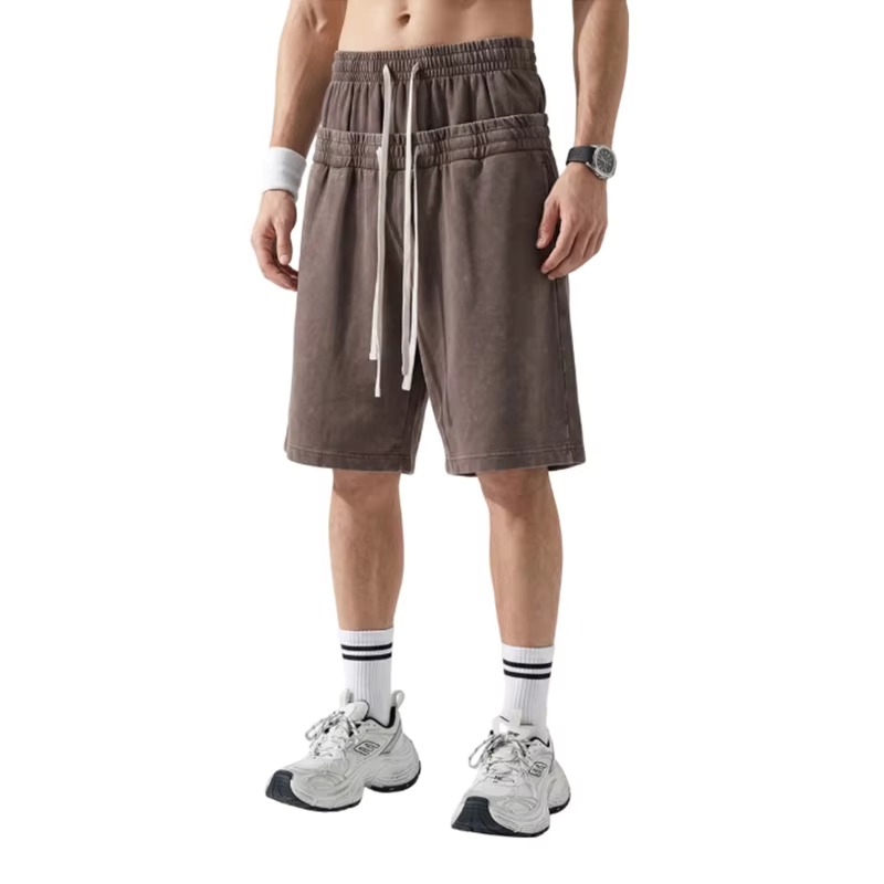 Cotton Double Waist Layered Sweat Shorts