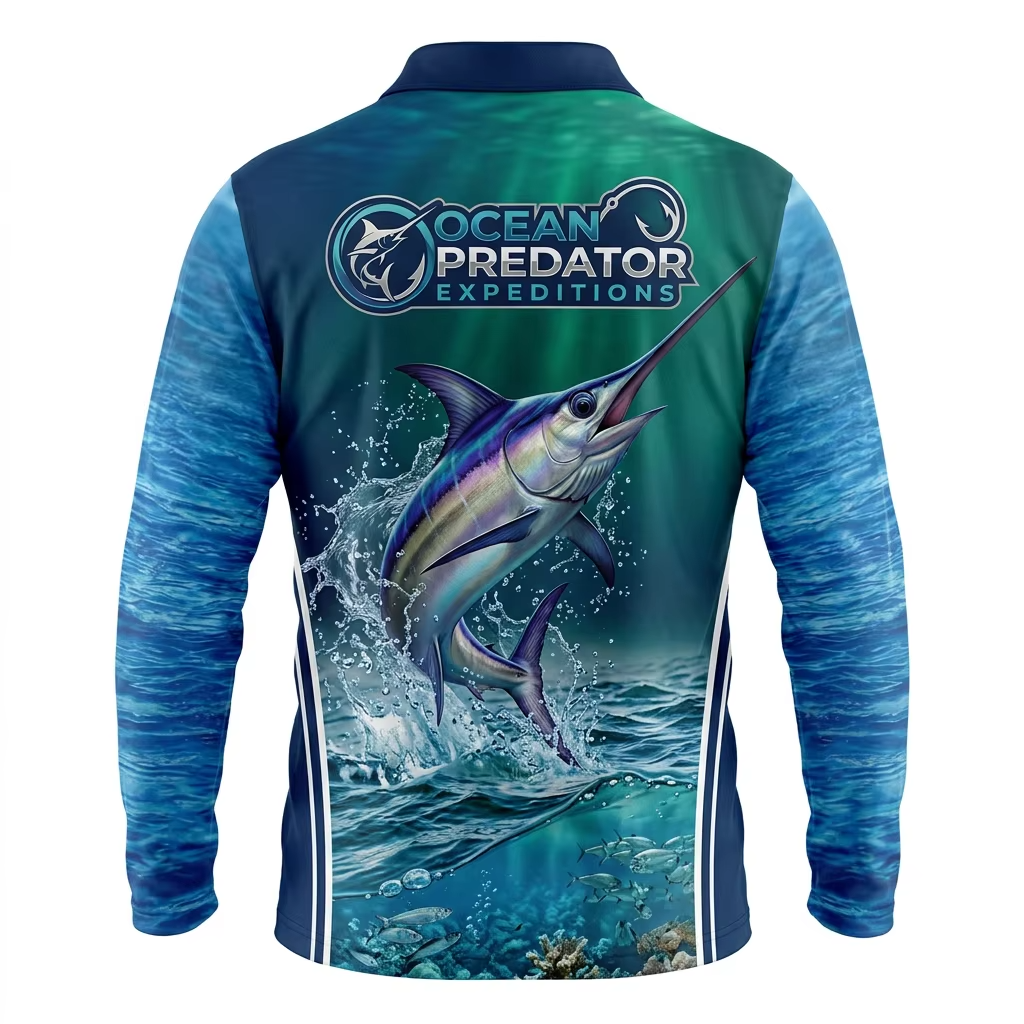 Polyester Fabric All Over Sublimation Print Performance Fishing Wear Custom Uv Upf 50 Protection Quick Dry Fishing T Shirt