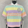 Custom Apparel Manufacturers Color Block Tee Heavyweight Oversized Men's T-shirt Embroidery Stripes Polo T Shirt