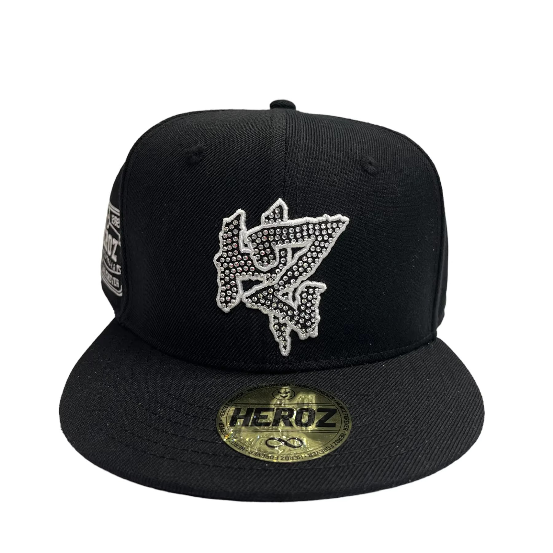 Custom Fashion Logo Rhinestone Hat Fitted Baseball Hats 3D Embroidered Flat Gorras Baseball Caps for Men