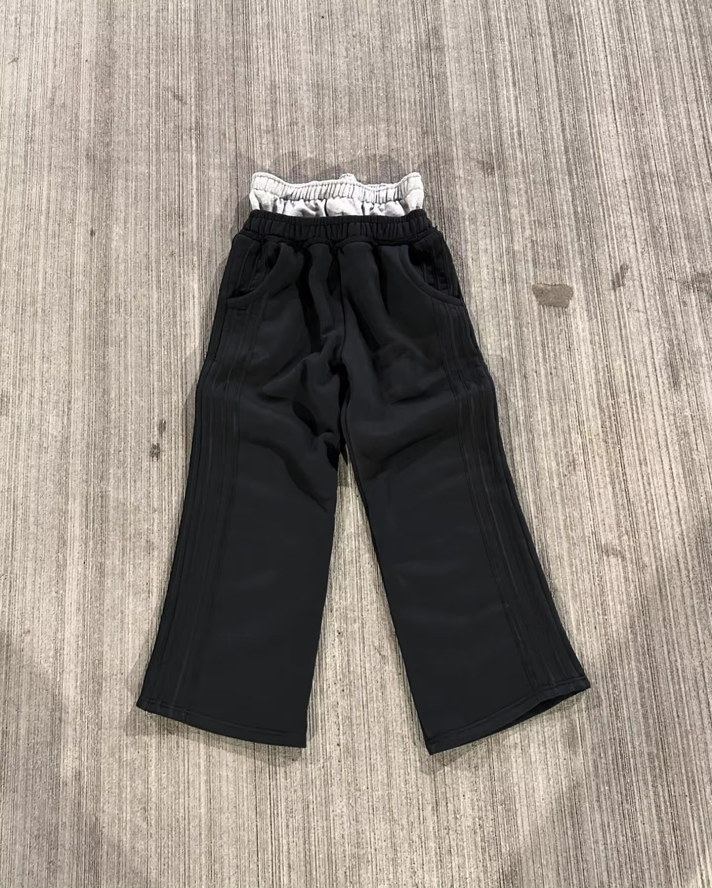 Manufacturer Men Double Waist Sweatpants 500GSM Cotton Fleece Textured Stripes Cargo Pants Baggy Sweatpants