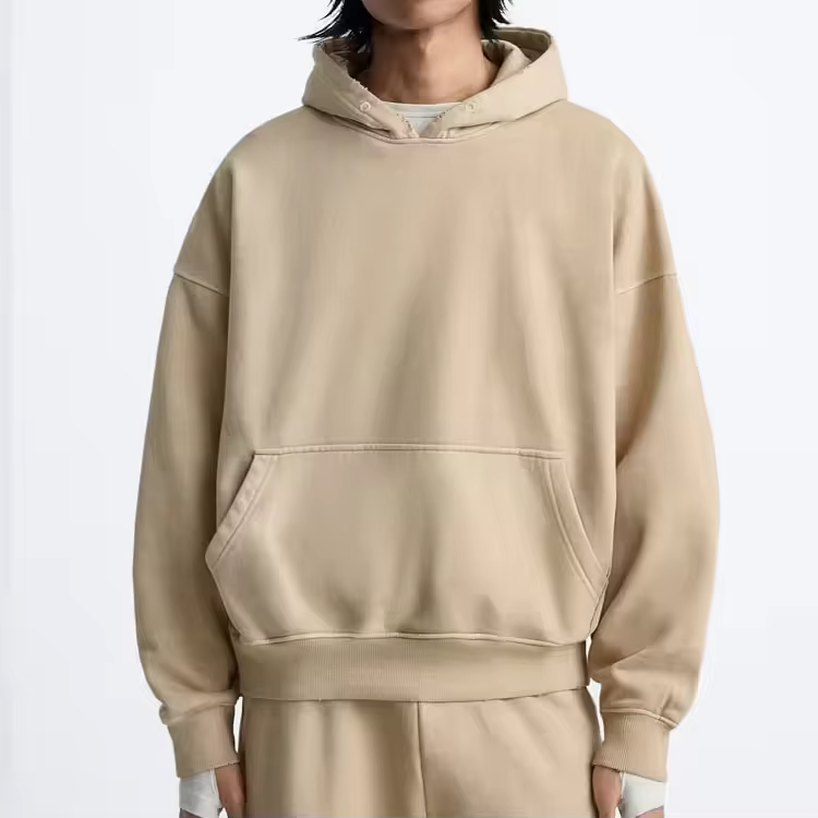 Oversized Heavy 400gsm Hoodie 100% Cotton Pullover Sweatshirt Custom Logo French Terry Hoodie
