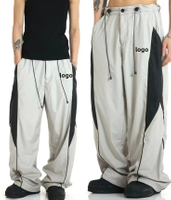 Custom Loose Fit Waterproof Nylon Fabric Utility Joggers Casual Streetwear Cargo Pants Contrast Retro Style Sport Pants