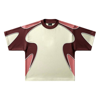 Design personalizzato con tubazioni color block T-shirt da calcio retr&ograve; streetwear Logo personalizzato Camicie da calcio oversize Camisas De Futbol