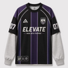 စိတ်တိုင်းကျ အပြည့်အ၀ Sublimated Double Layer အင်္ကျီလက်ရှည် ဘောလုံးပုံစံများ Tees Original Personalized Casual Soccer Streetwear Jersey
