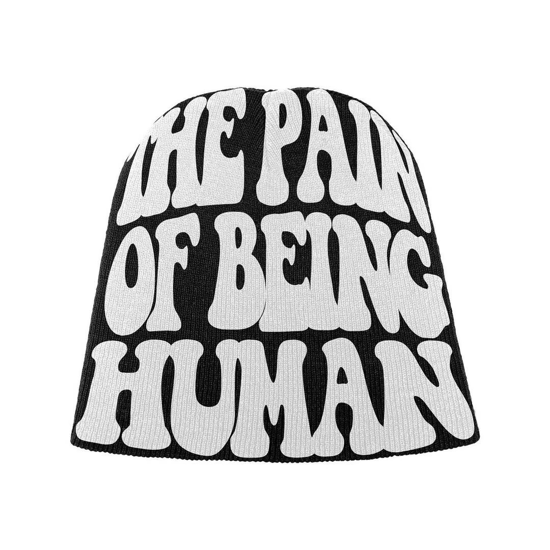 Custom Manufacture All Over Print With Logo Embroidery 100% Polyester Toques Jacquard Acrylic Beanie Hat