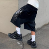 Custom Vintage Streetwear DTG Printed Men Heavyweight 100% Cotton Mid Waist Double Waisted Baggy Sunfaded Wide Leg Shorts