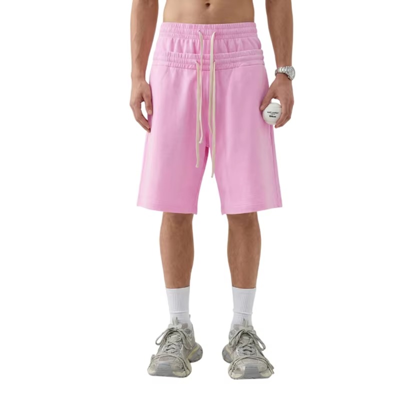 Cotton Double Waist Layered Sweat Shorts