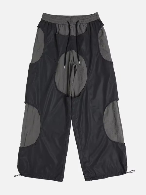OEM Custom Logo Mens Casual Street Wear Practical Pockets Reflective Patchwork Cargo Pants Loose Trousers