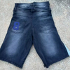 Custom Men's Denim Jeans Shorts Vintage Acid Wash Double Waist Baggy Jorts Embroidered Flared Distressed Ripped Shorts