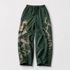 Custom Acid Washed Screen Print Graphics Streetwear Sweatpants Heavyweight Elastic Waist Distressed Hem Baggy Sweatpants Unisex