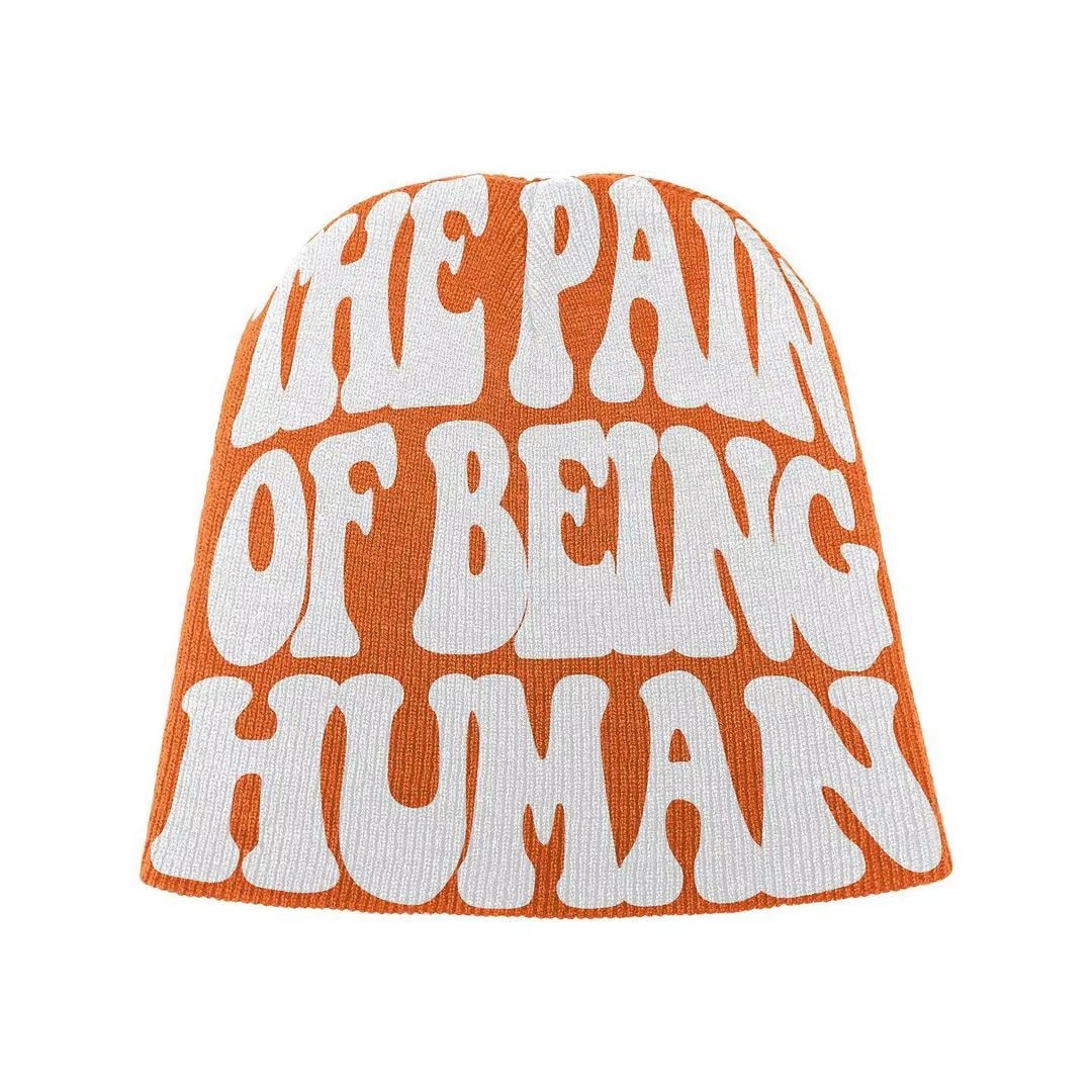 Custom Manufacture All Over Print With Logo Embroidery 100% Polyester Toques Jacquard Acrylic Beanie Hat