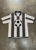 Custom Embroidery Graphic Maglie Calcio Jersey Striped Magliette Luxury Sublimation Print Rhinestone Soccer Jersey Shirts